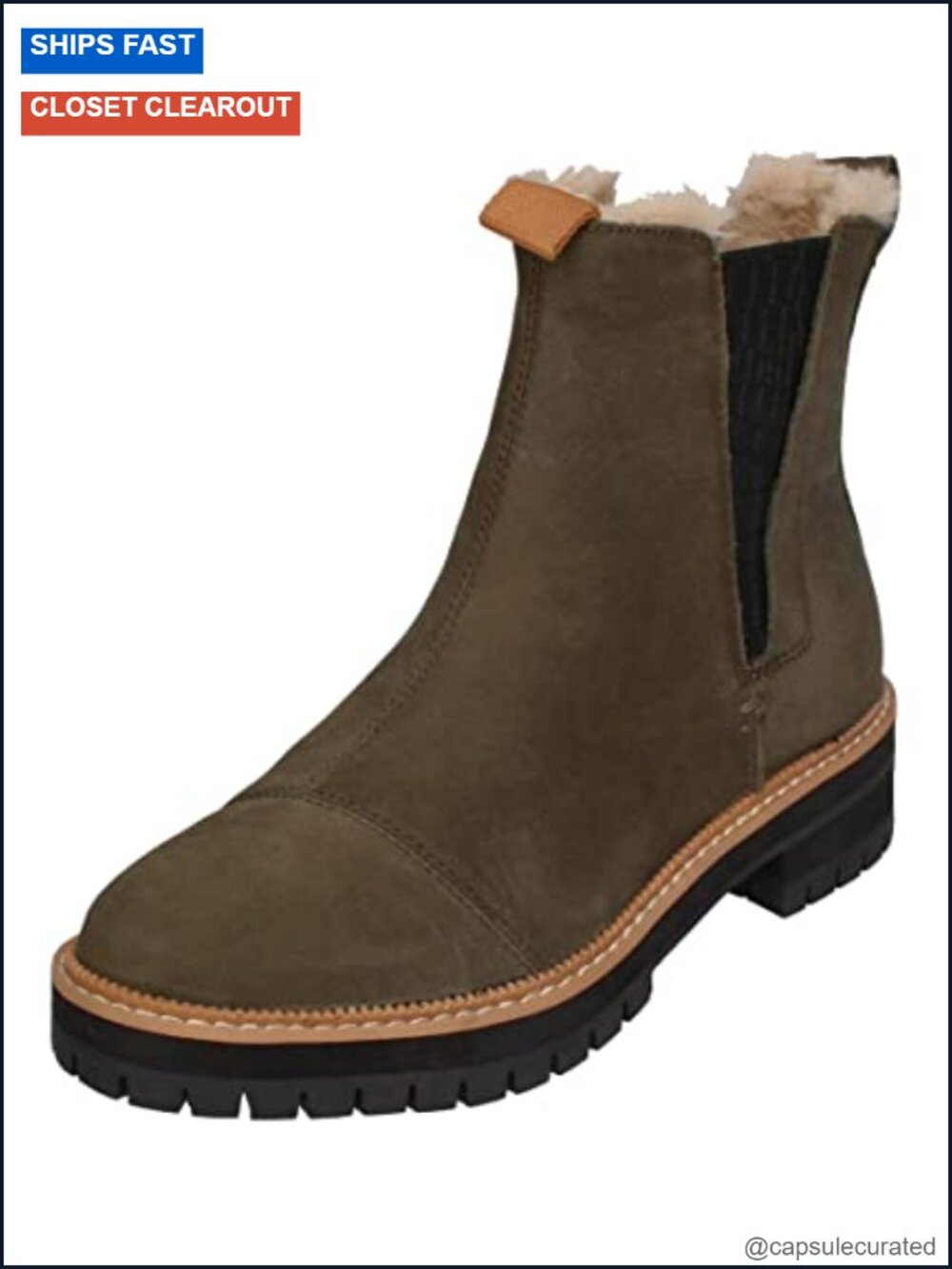 Chelsea Boot Lugged Sole Water Resistant Leather Ankle Boot Pull-On